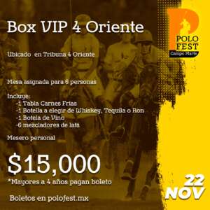 Box Vip 4 Oriente – Mesa 02