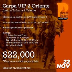 Carpa VIP 2 Oriente Junto a Tribuna 4 Oriente - Mesa 01