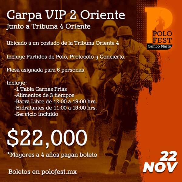 Carpa VIP 2 Oriente Junto a Tribuna 4 Oriente - Mesa 02
